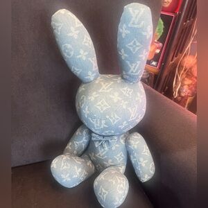 Louis Vuitton Blue Denim Monogram Easter Bunny Plush